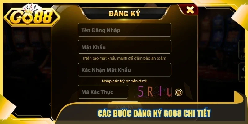 Các bước đăng ký Go88 chi tiết