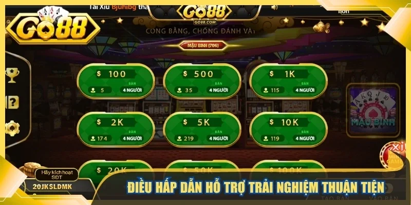 Điều hấp dẫn hỗ trợ trải nghiệm thuận tiện