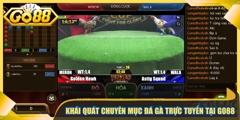 Khái quát chuyên mục đá gà trực tuyến tại Go88