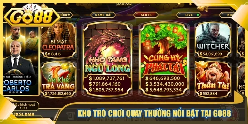 Kho trò chơi quay thưởng nổi bật tại Go88